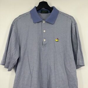 Amen Corner Masters Golf Polo Shirt Mens Medium Purple Striped Mercerized Cotton
